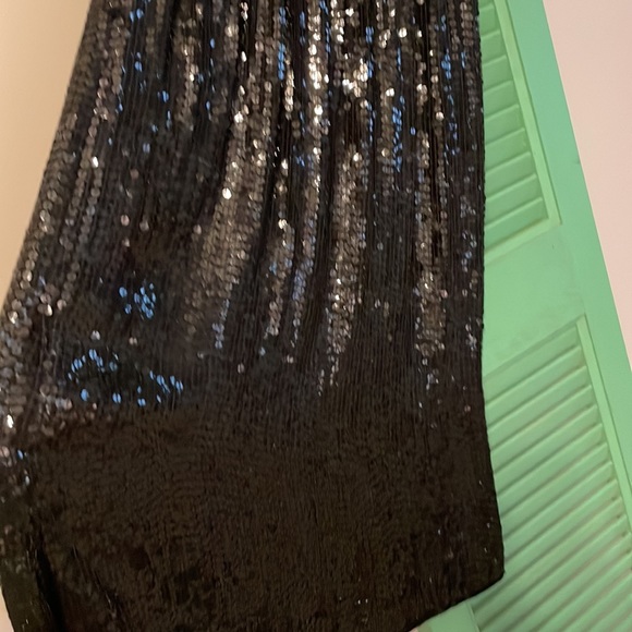 C.C. Couture Sequin Silk Black Vintage Skirt - Picture 5 of 9
